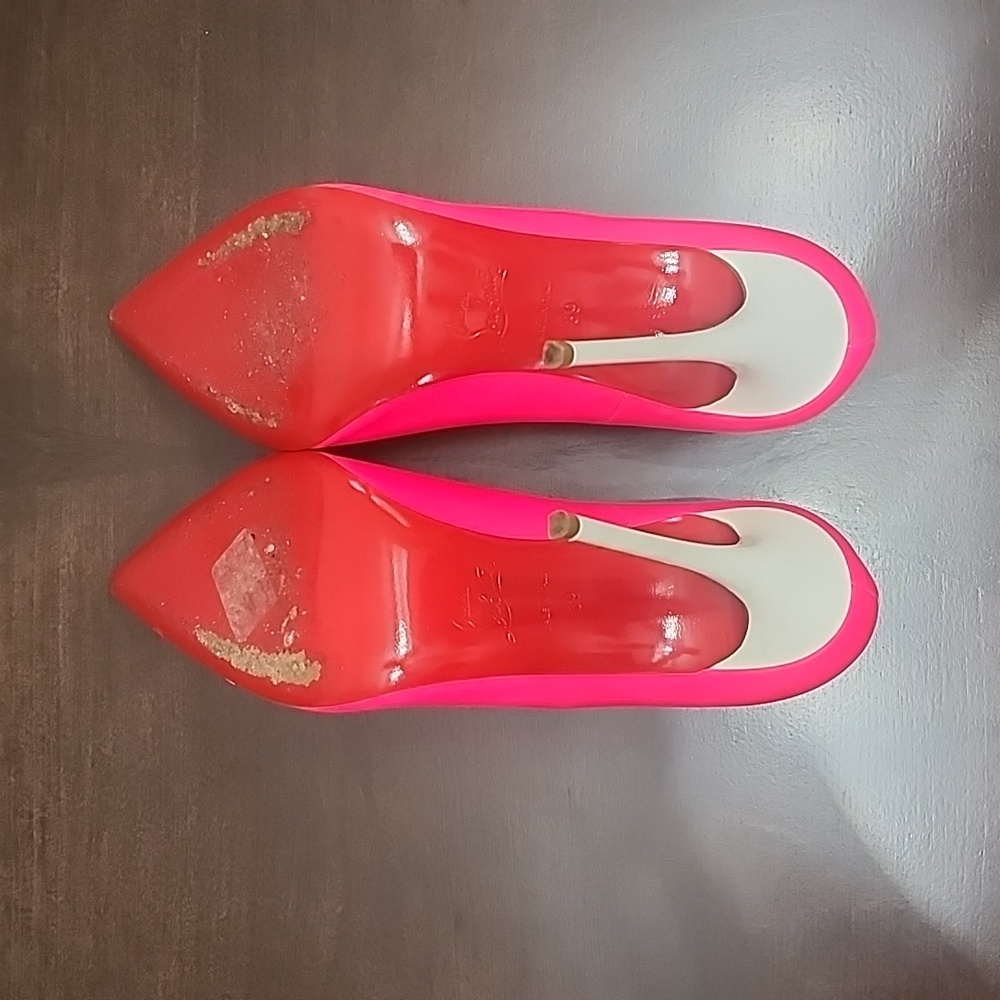 100% Authentic Christian Louboutin Neon Pink Heels Size 39 - Picture 5 of 5